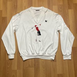 Vintage 80s Elaine Benedict Golf Shirt Sweat V Neck Women XL Made in USA